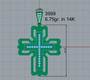 Cross Diamond Pendant 3999 3D print model_4