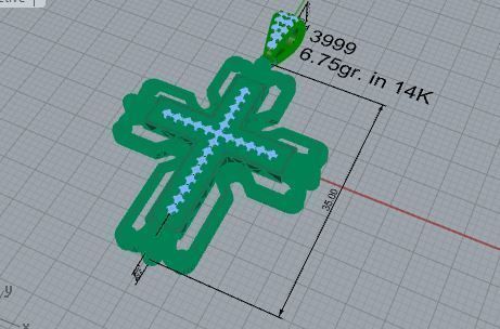 Cross Diamond Pendant 3999 3D print model_7