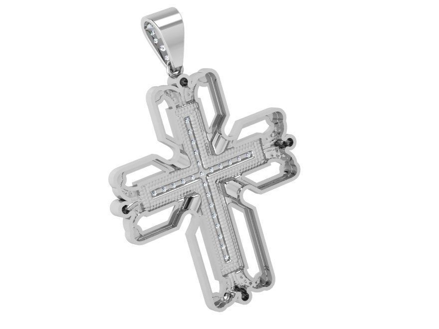 Cross Diamond Pendant 3999 3D print model_3