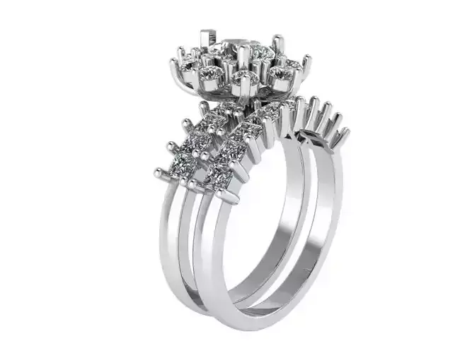 Pear Cut Wedding Set 4000