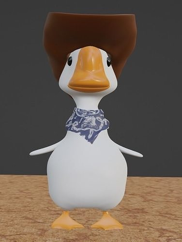 Cowboy Duck 3d model  3D model
