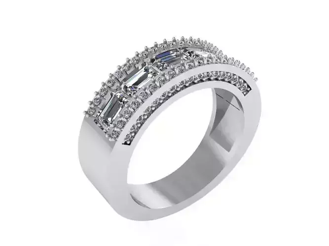 Wedding Band With Diamonds 4002