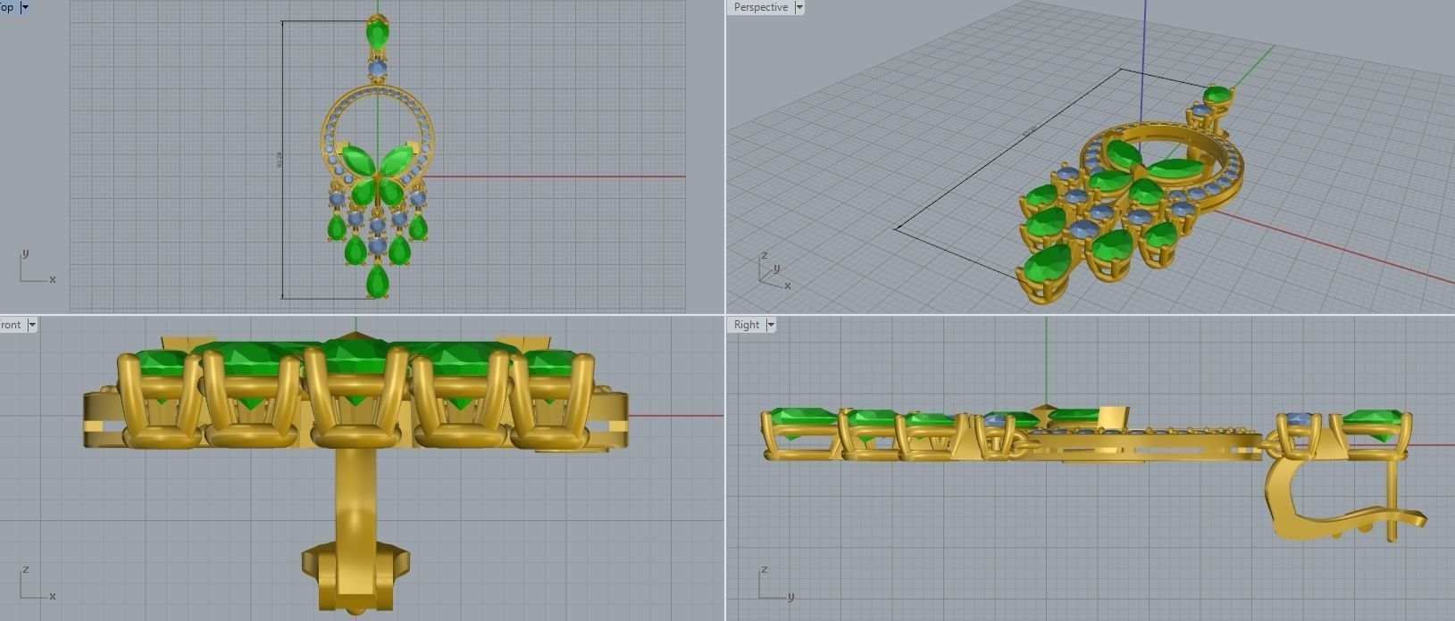 Graff earring 3D print model_8