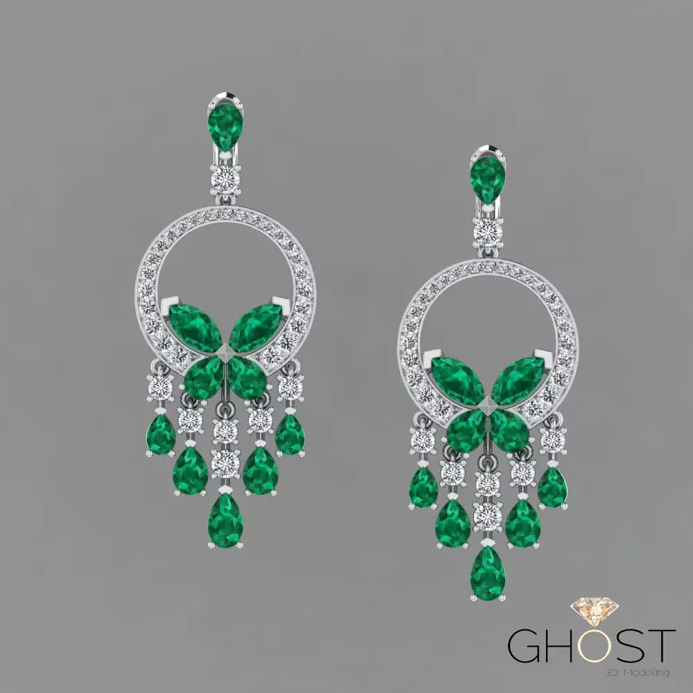 Graff earring 3D print model_2