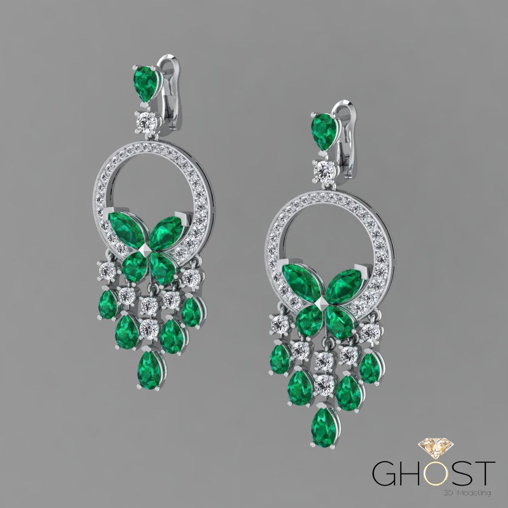 Graff earring 3D print model_6