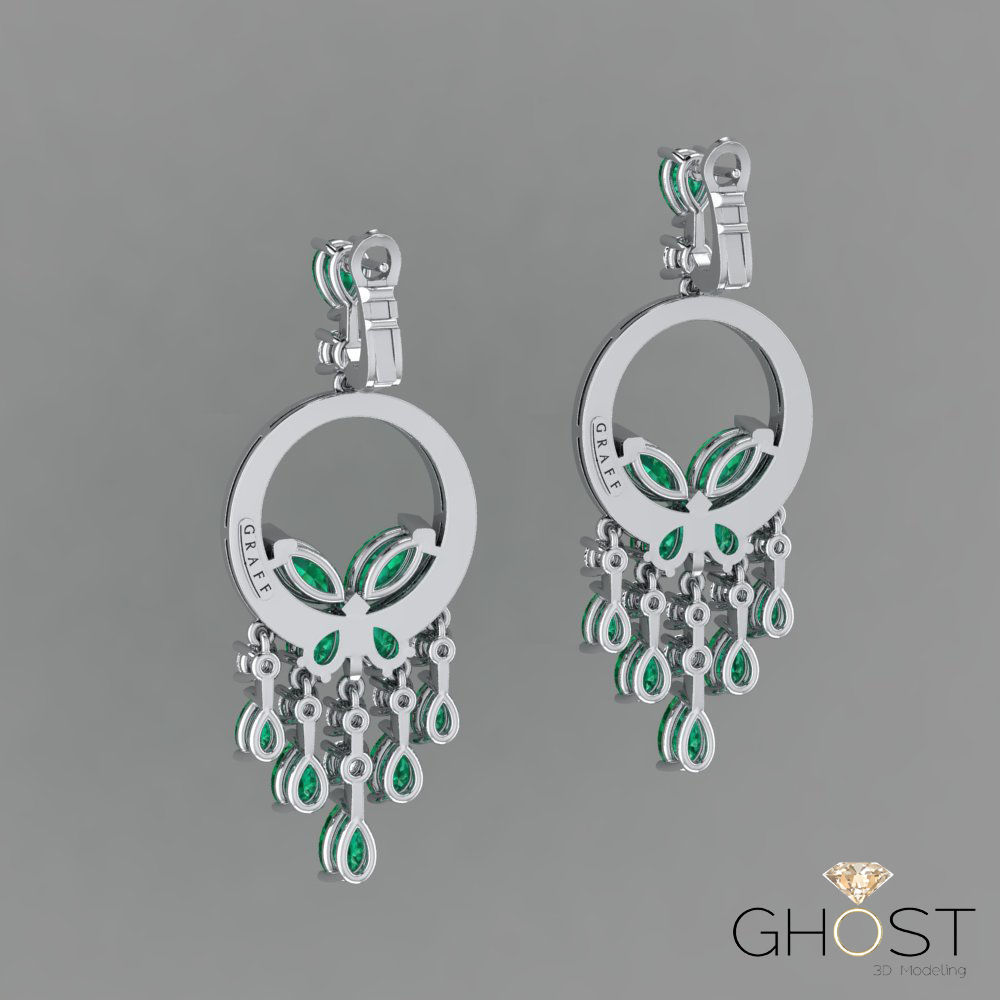 Graff earring 3D print model_7