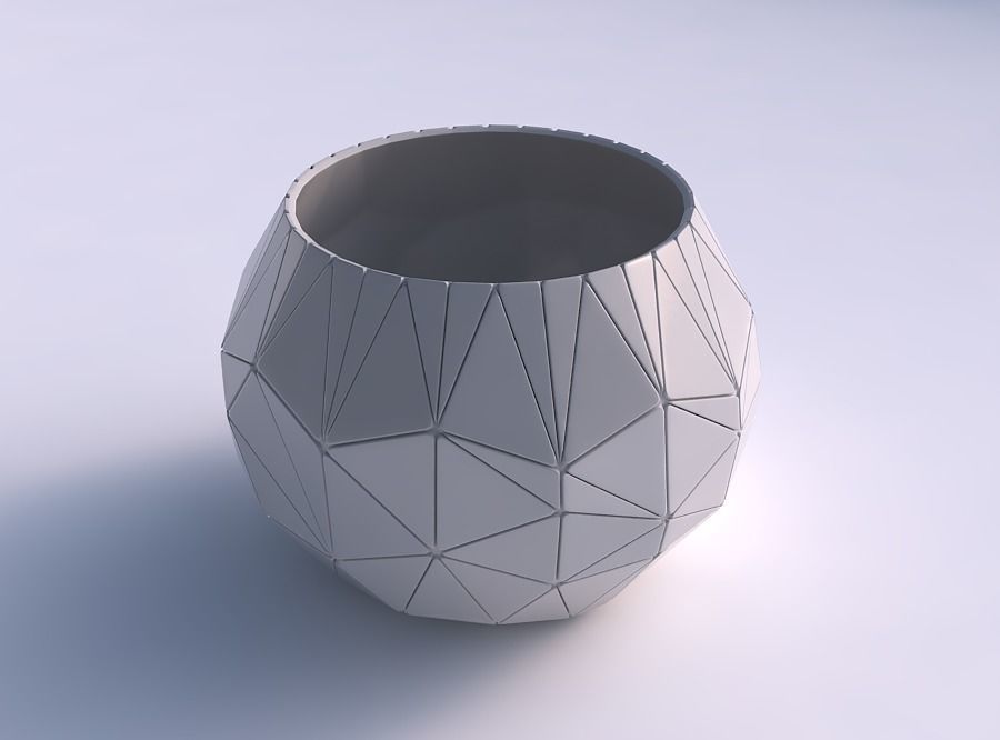 Bowl spheric with random triangle plates 2 3D print model_0