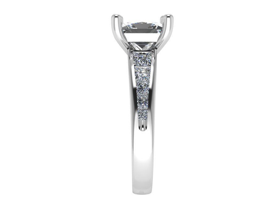 Princess Cut Diamond Peg Setting Ring 4015 3D print model_3