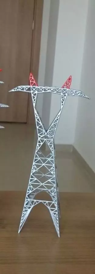 High Voltage Line Pole Drawing 3PA type 3D print model