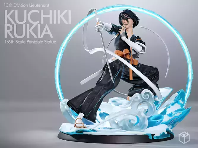 Bleach Rukia Figurine Statue Hollowed Presupported 3D Printable 3D print model