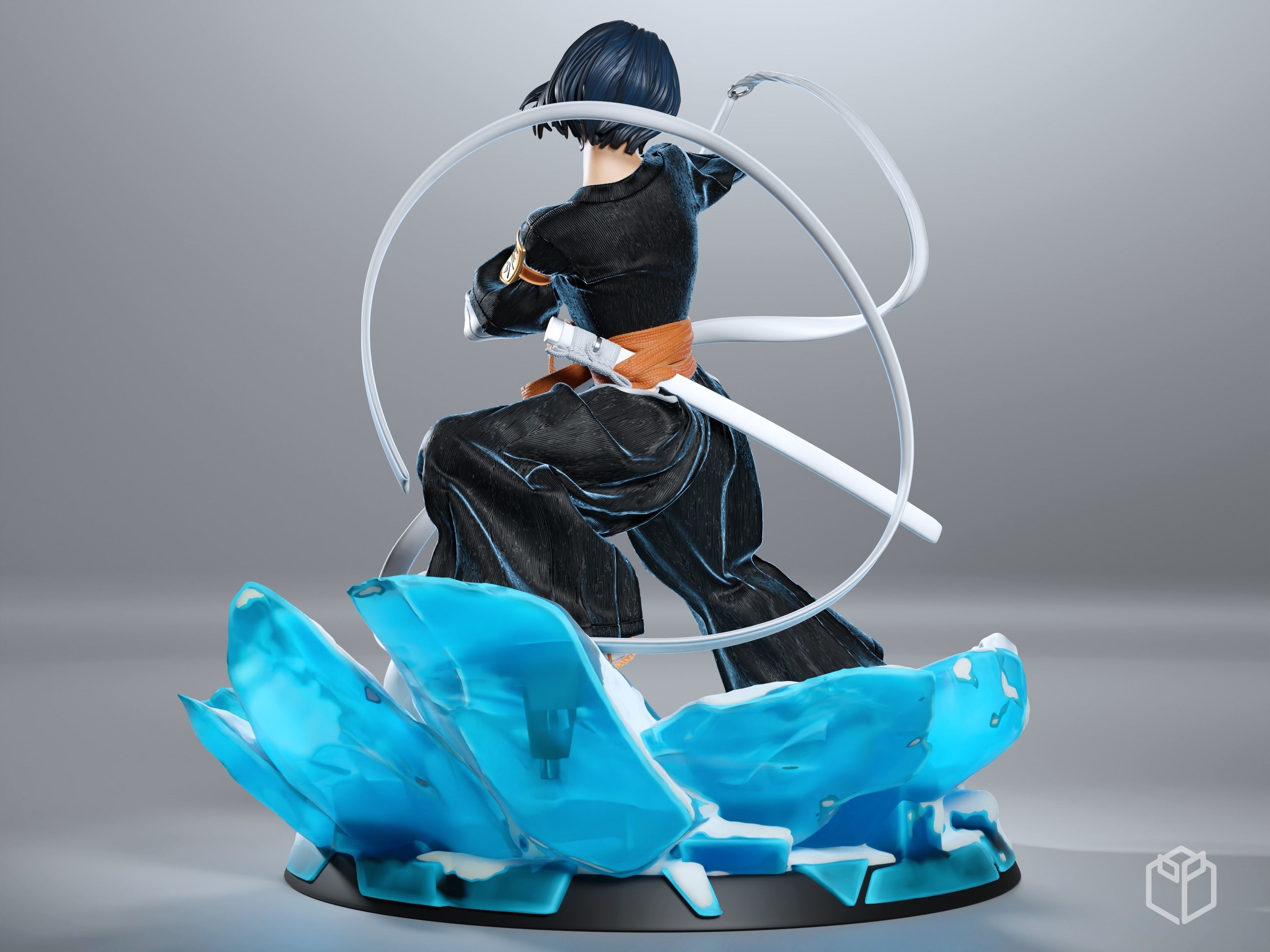 Bleach Rukia Figurine Statue Hollowed Presupported 3D Printable 3D print model_7