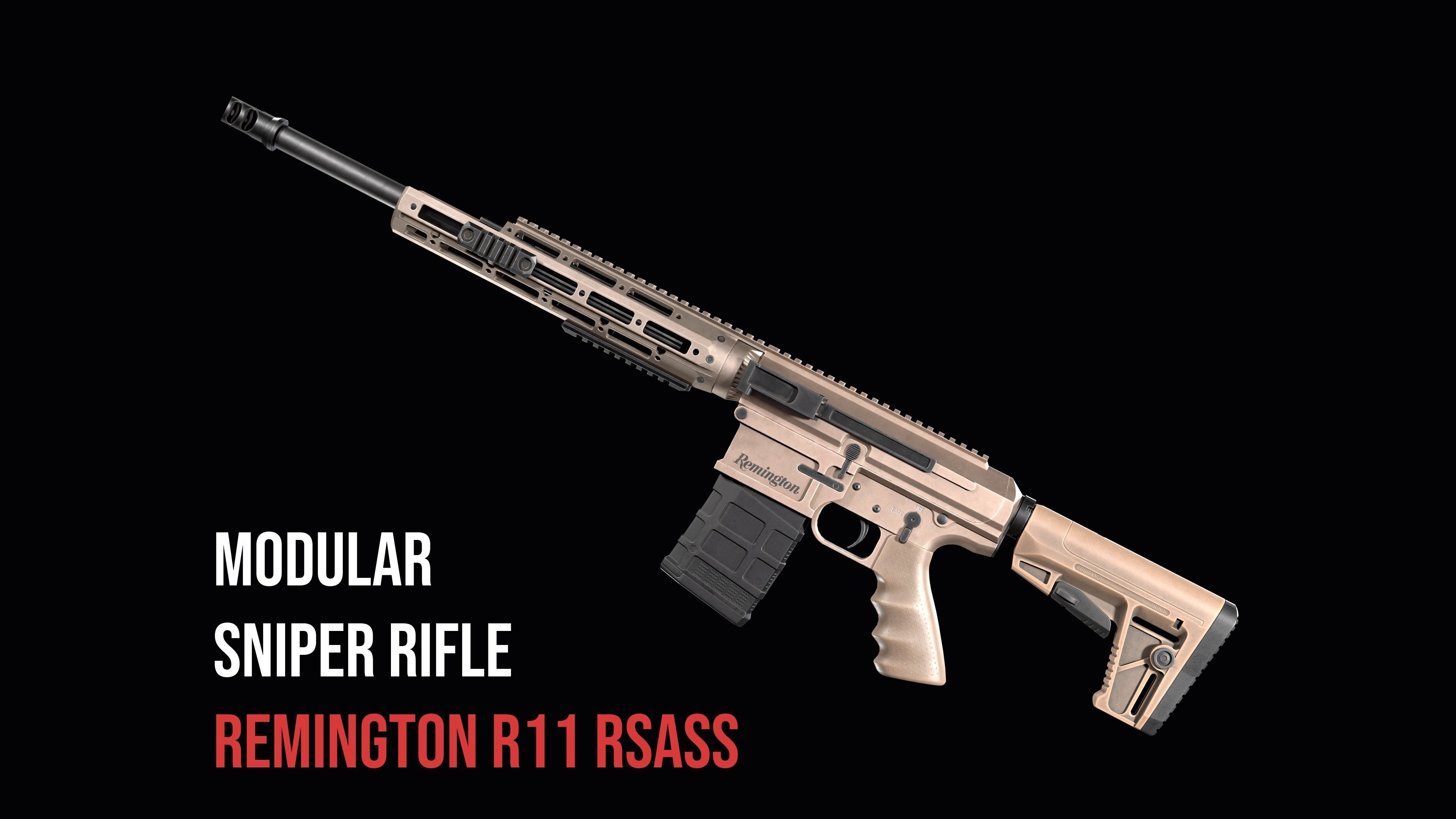 Modular Modern Sniper Rifles gun Weapon Pack 3D Model Collection_16