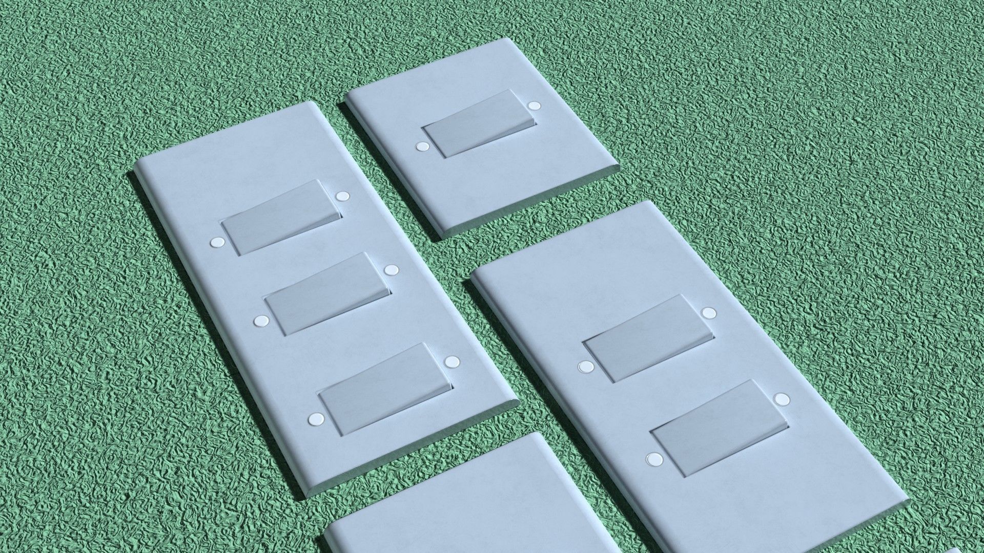 low poly 5 light  switches Low-poly 3D model_2