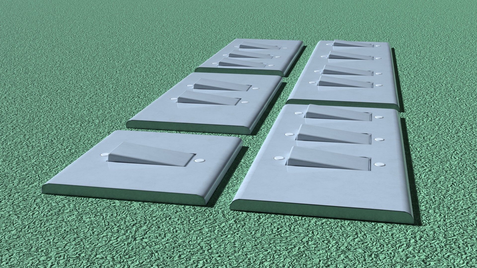 low poly 5 light  switches Low-poly 3D model_3