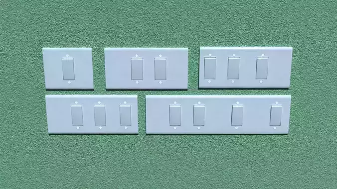 low poly 5 light  switches