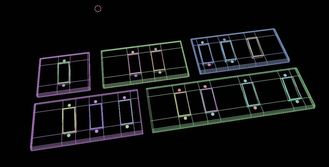 low poly 5 light  switches Low-poly 3D model_4