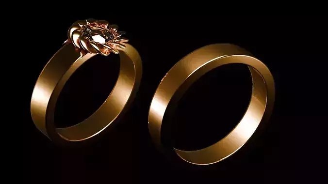 Gold Wedding ring with diamond