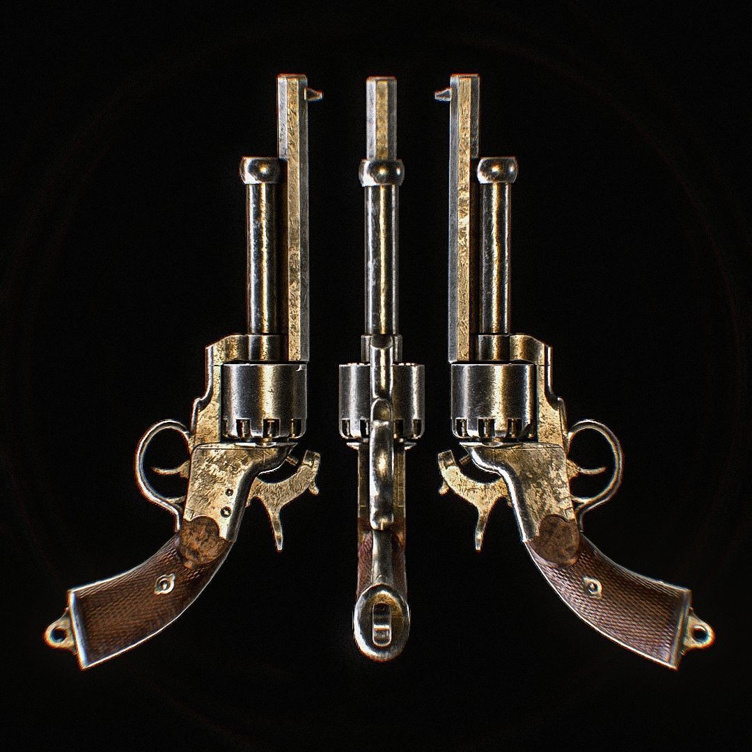LeMat Revolver Low-poly 3D model_3