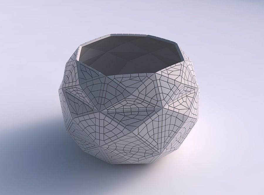 Bowl spheric with fine mosaic plates 3D print model_0