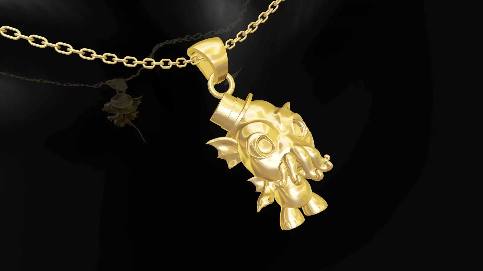 Cthulhu gold pendant jewelry 3D print model