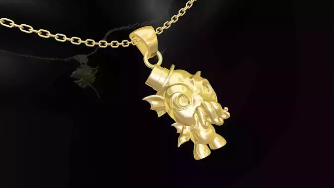 Cthulhu gold pendant jewelry