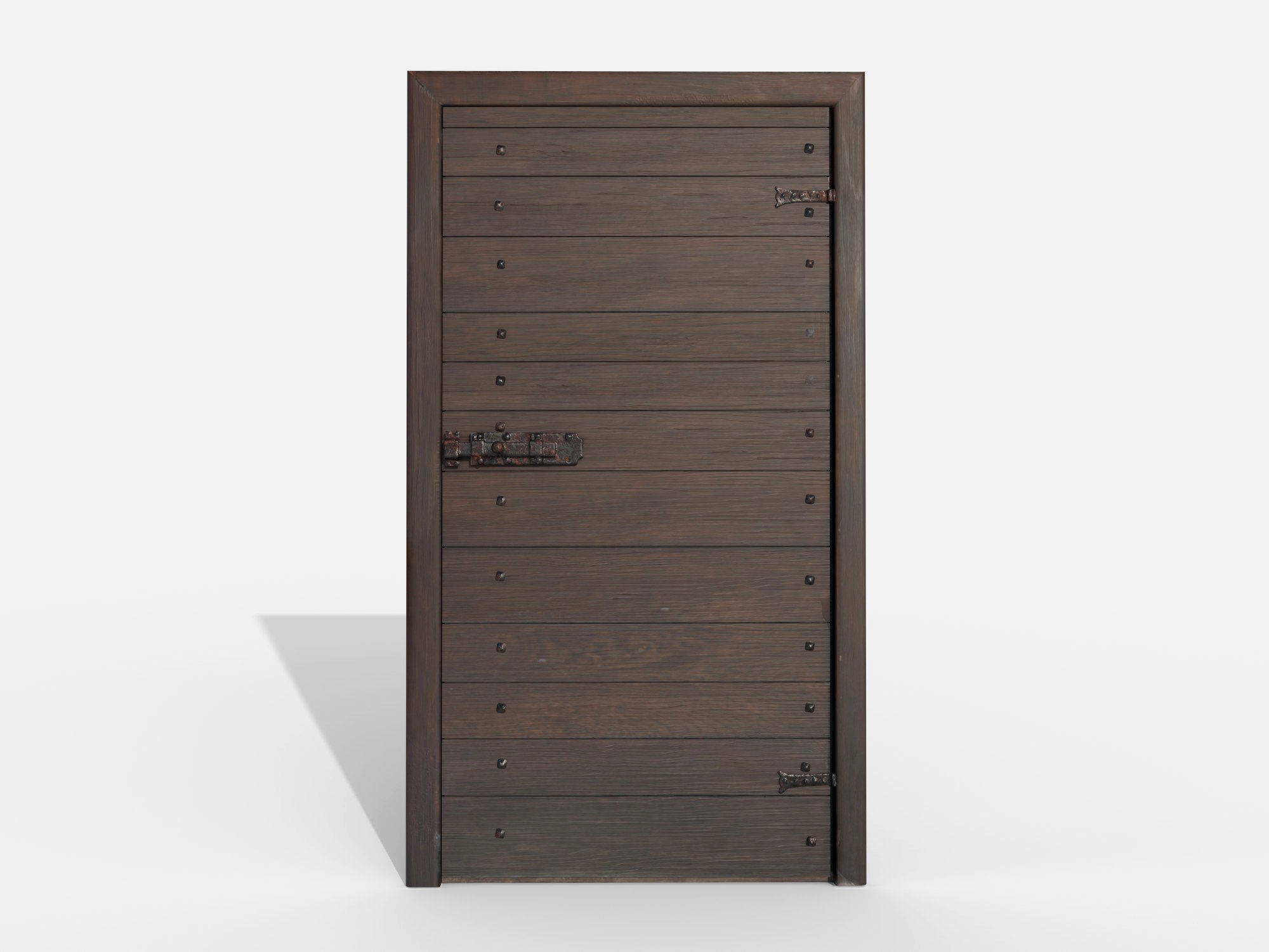Wooden door 7 Low-poly 3D model_1