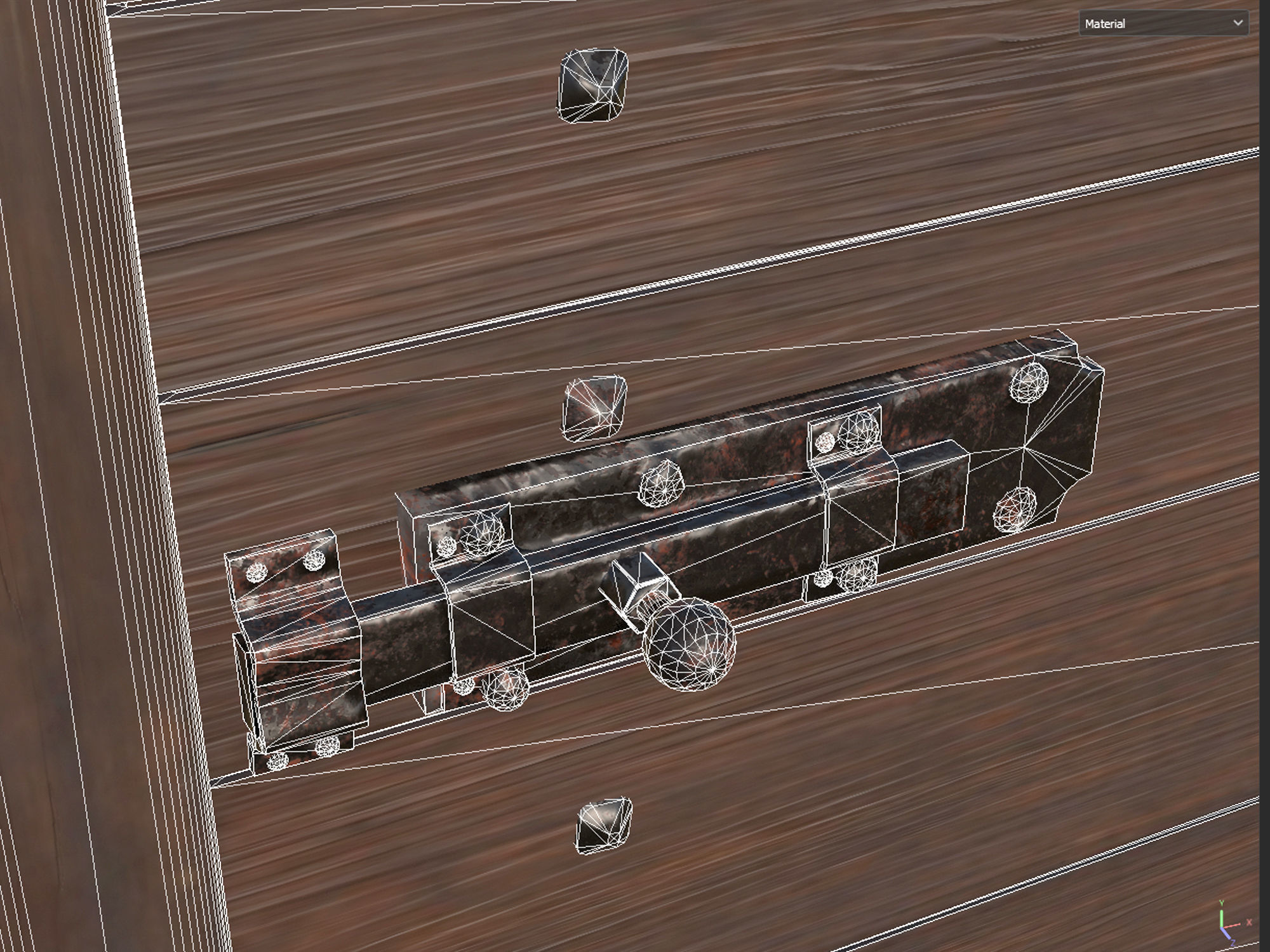 Wooden door 7 Low-poly 3D model_10