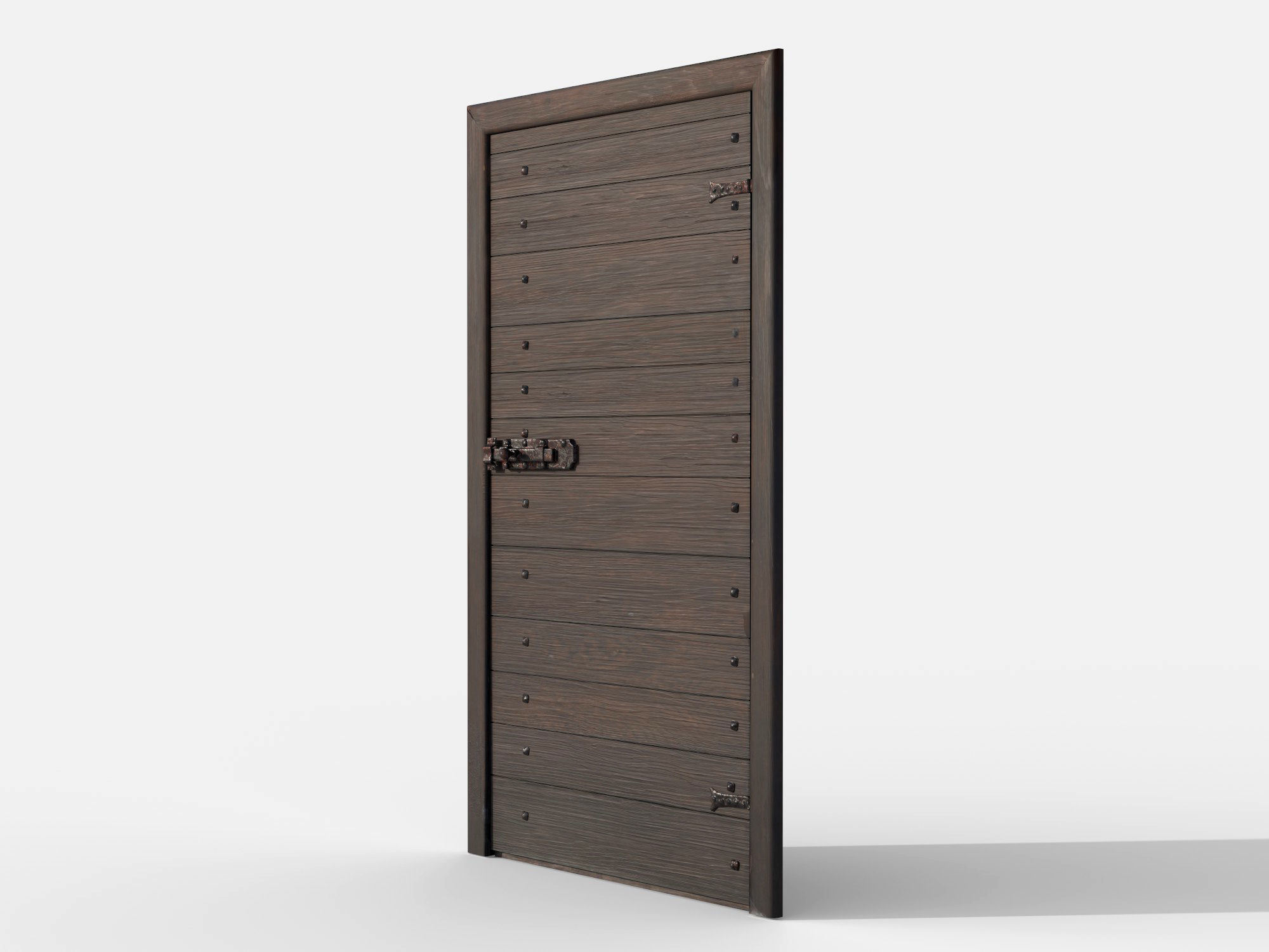 Wooden door 7 Low-poly 3D model_2