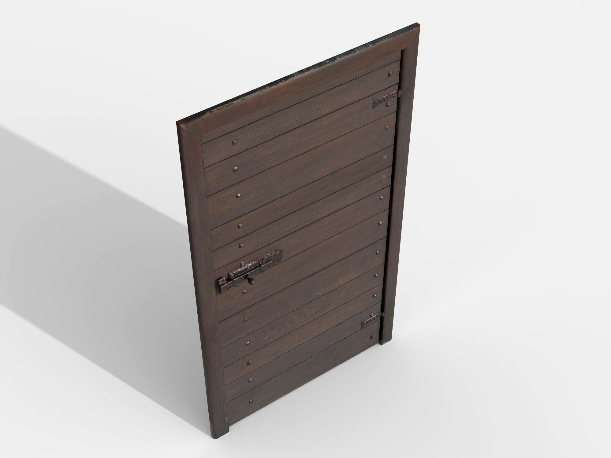 Wooden door 7 Low-poly 3D model_5