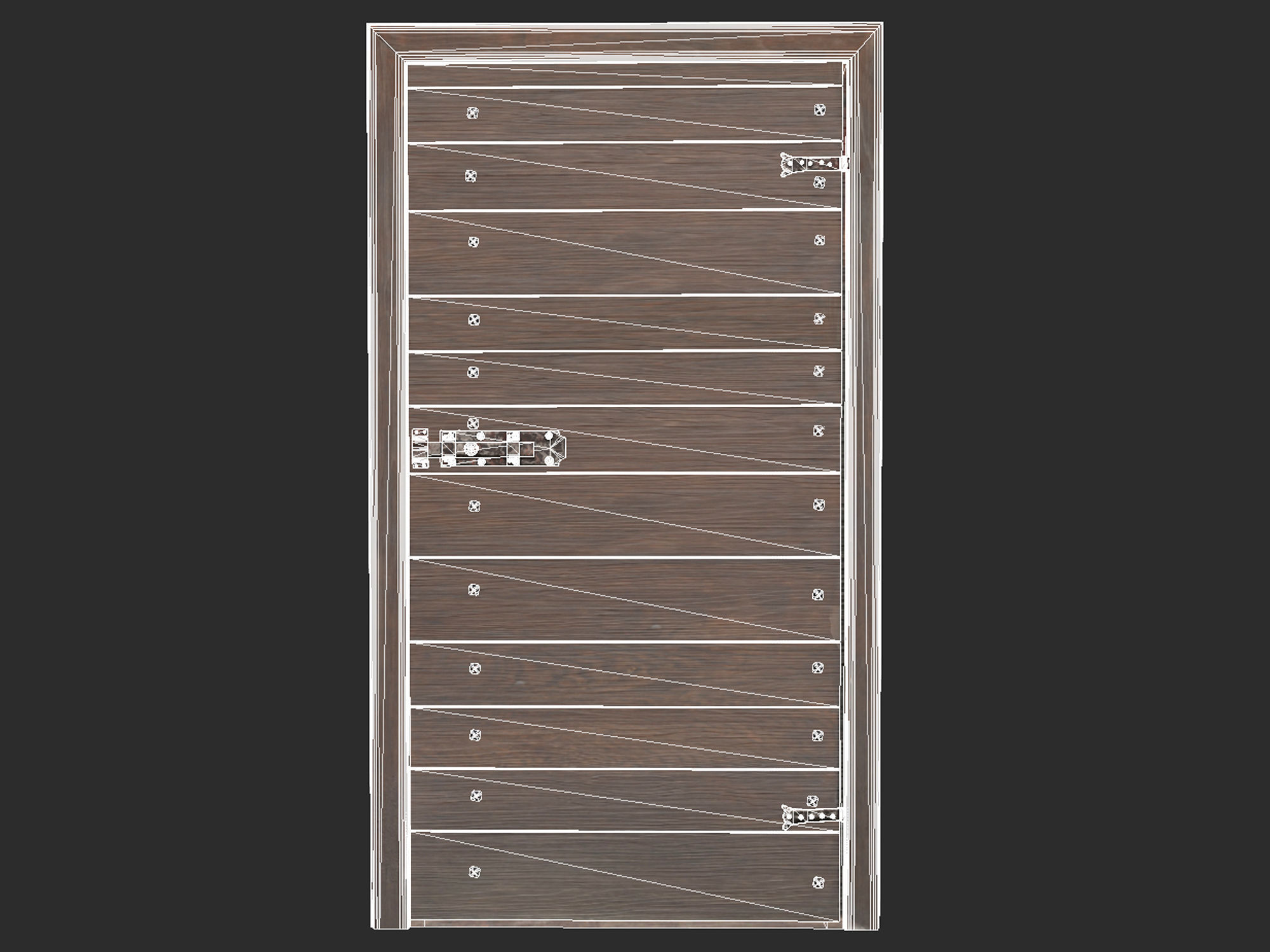 Wooden door 7 Low-poly 3D model_8