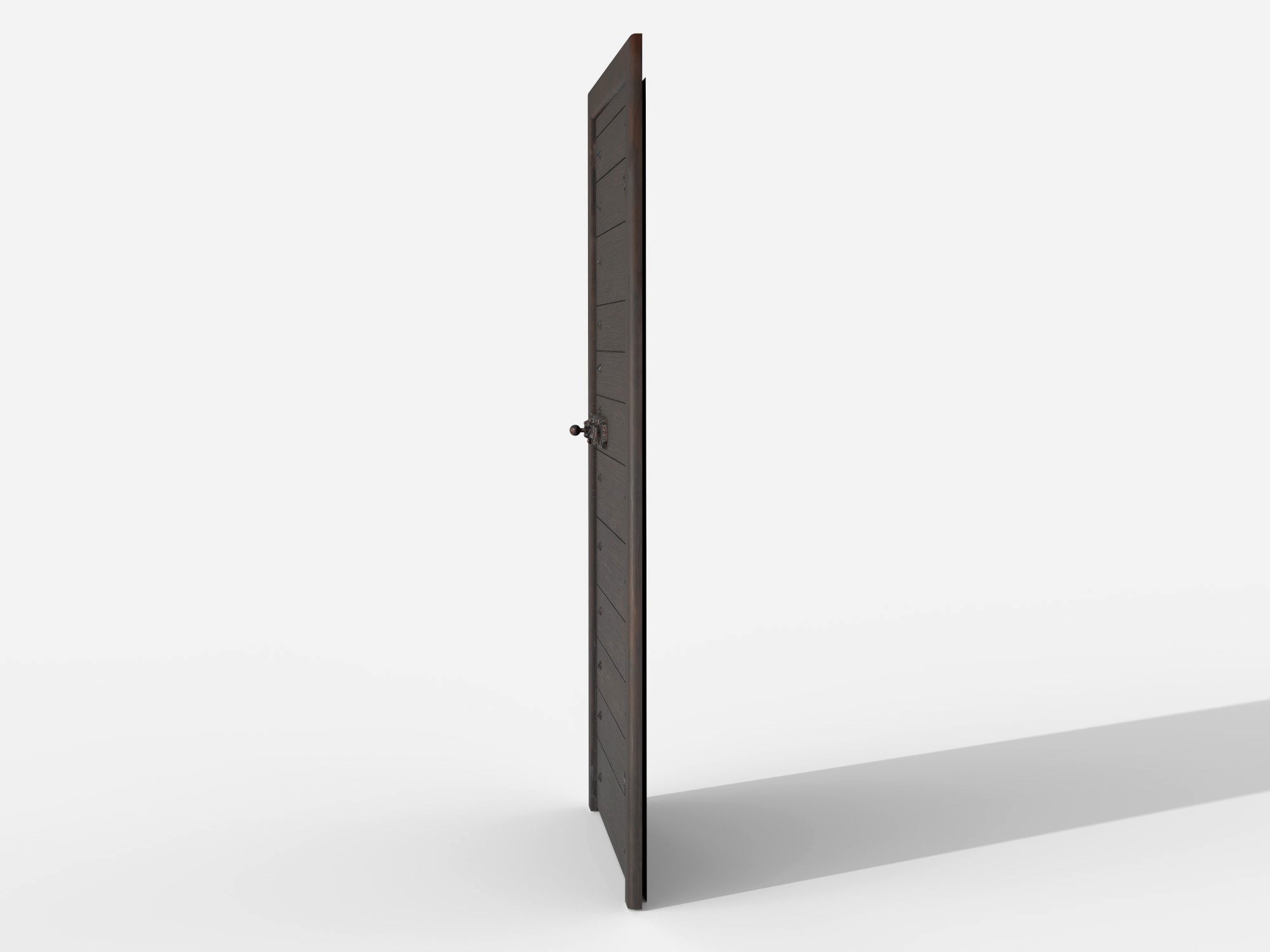 Wooden door 7 Low-poly 3D model_3