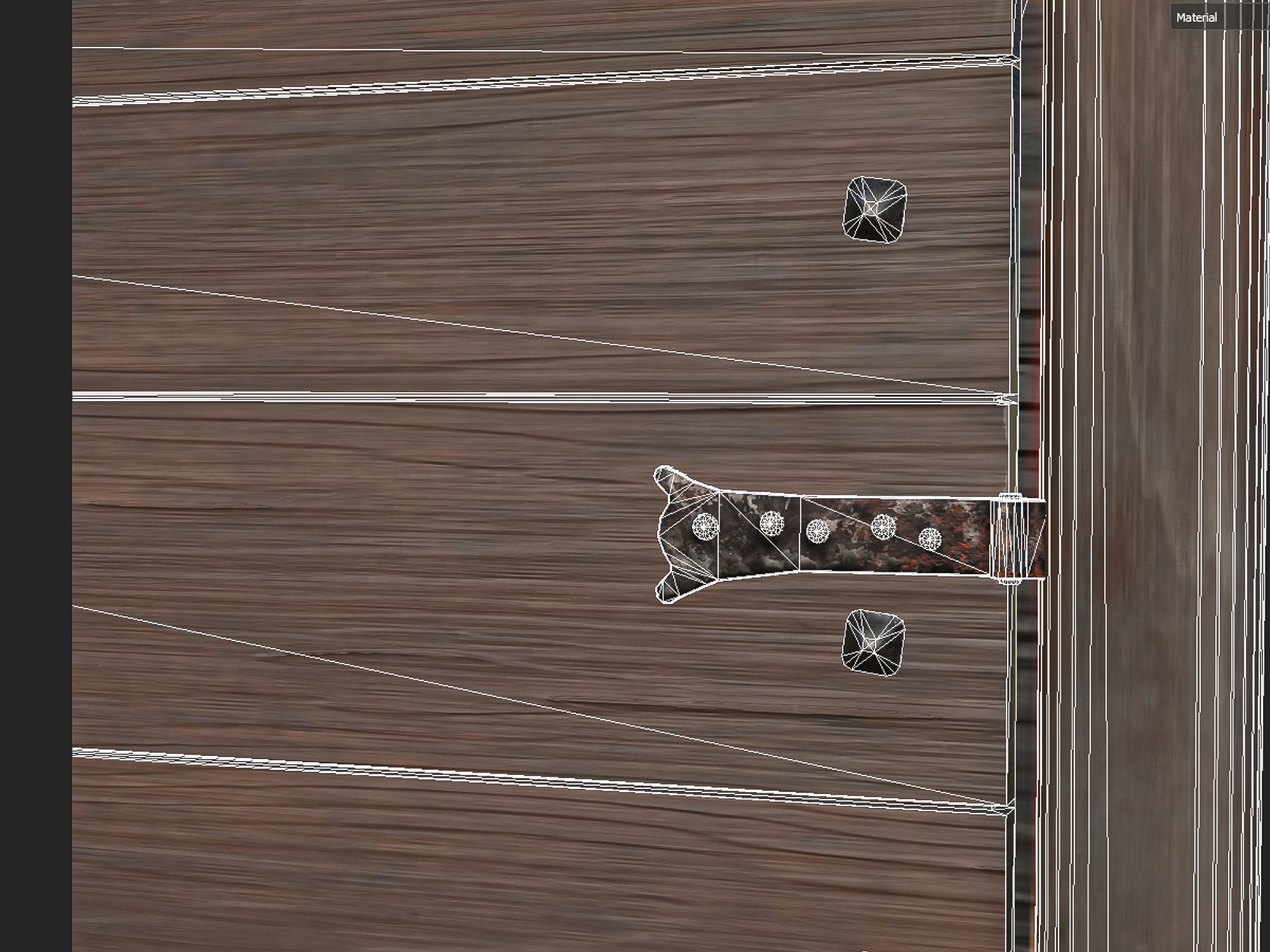 Wooden door 7 Low-poly 3D model_9