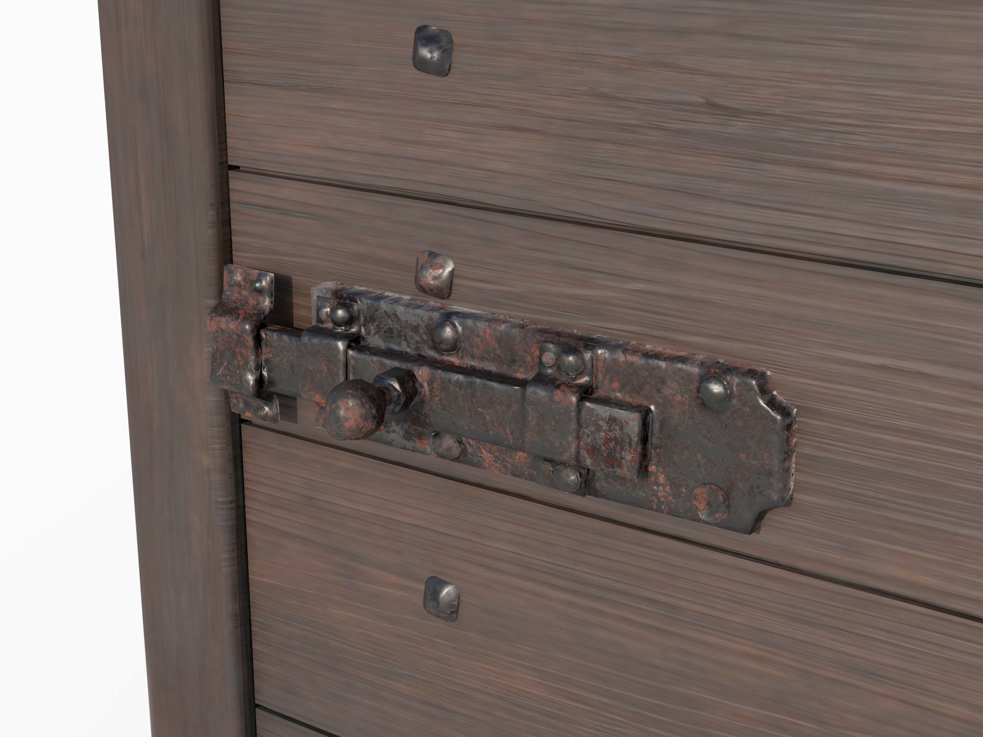 Wooden door 7 Low-poly 3D model_7