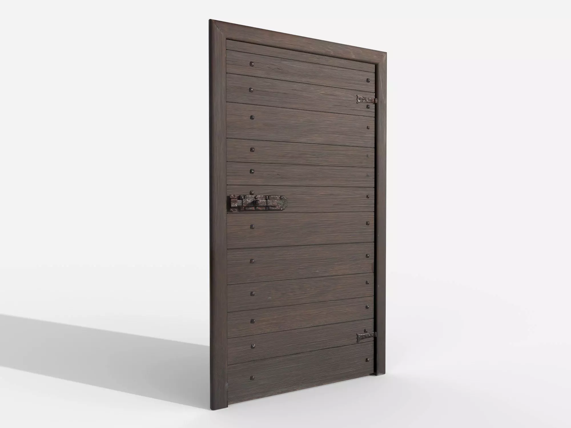 Wooden Door 07 Iron Latch PBR Low-poly 3D model