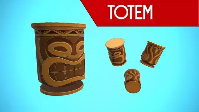 TOTEM STYLIZED CARTOON Low-poly 3D model