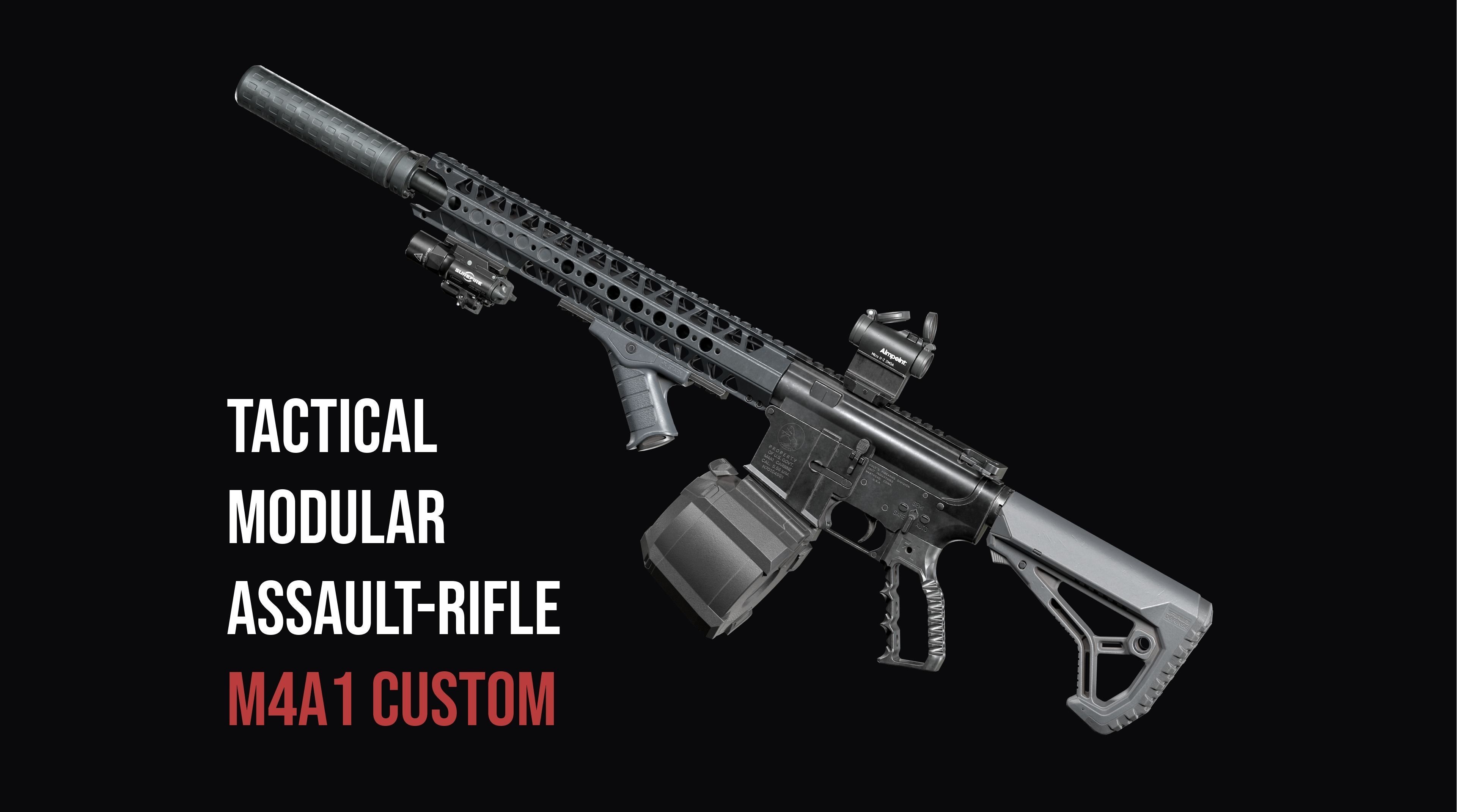 Assault rifles SMG Sniper Rifles DMR  BIG weapon gun pack 3D Model Collection_23