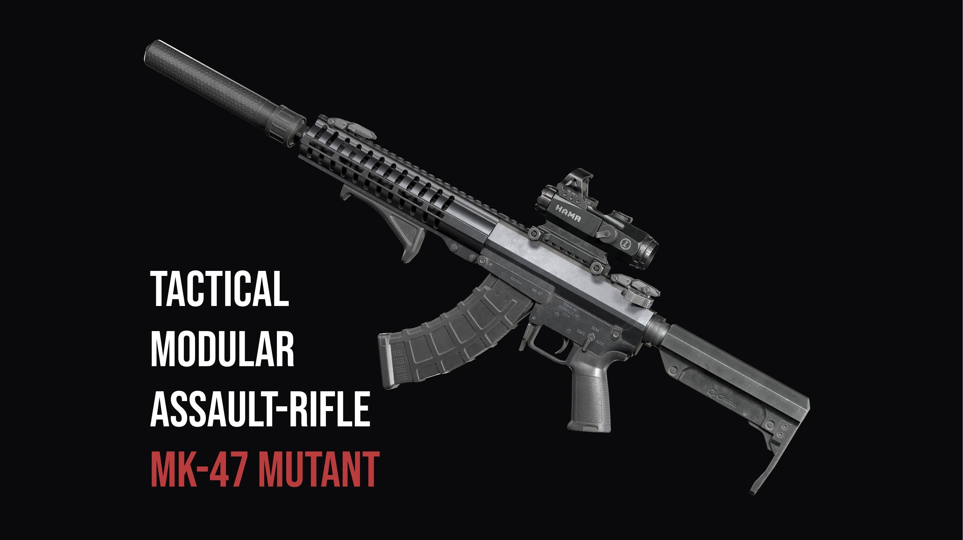 Assault rifles SMG Sniper Rifles DMR  BIG weapon gun pack 3D Model Collection_19