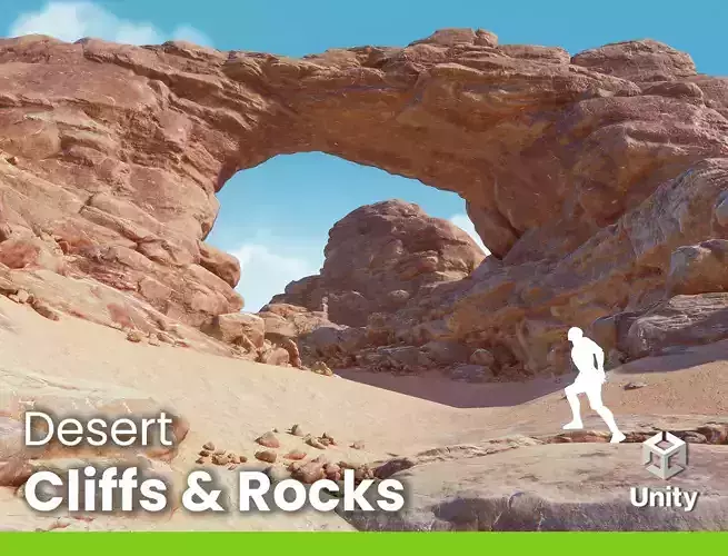 Desert Rocks and Cliffs UNITY Low-poly 3D model