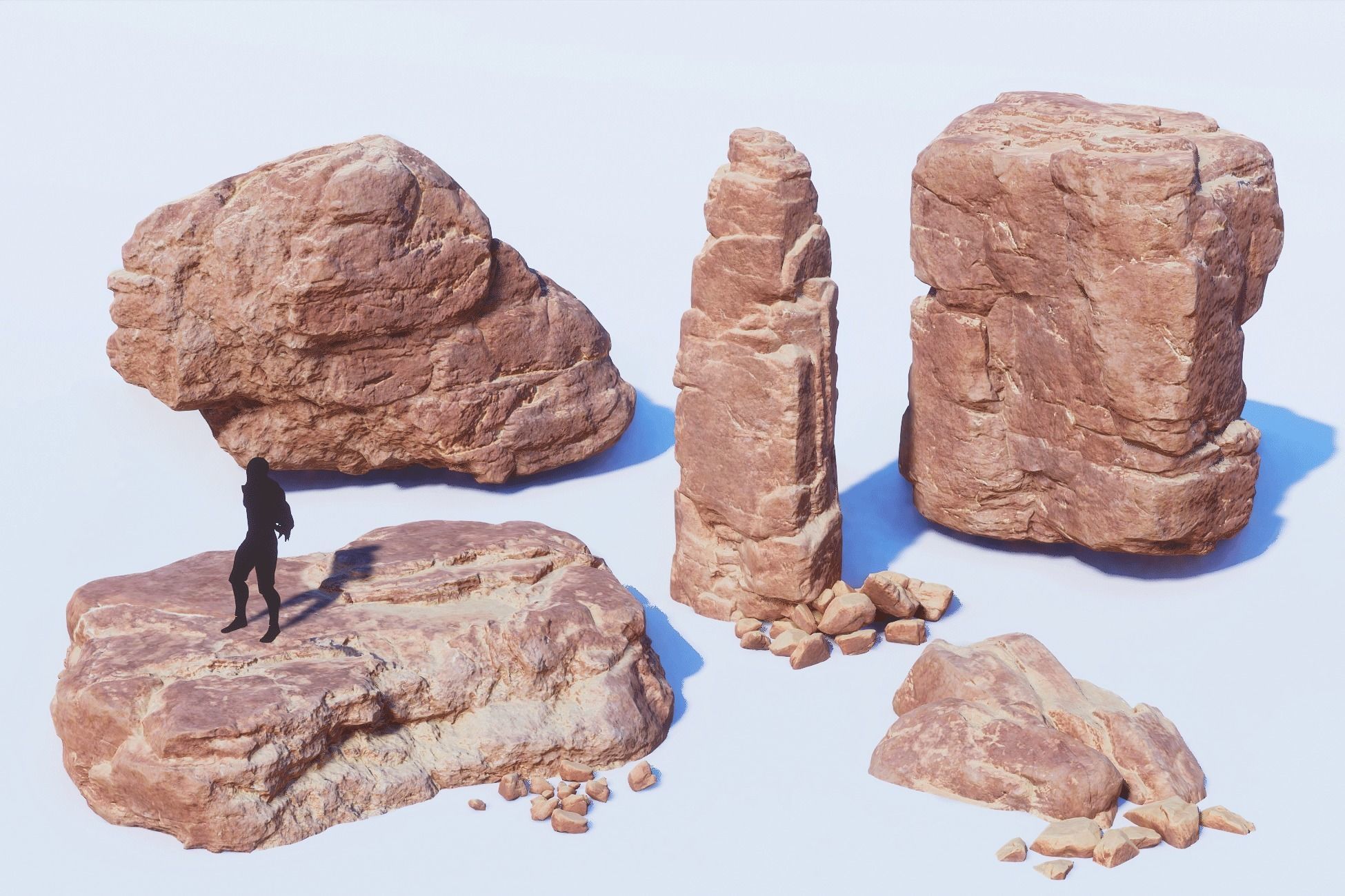 Desert Rocks and Cliffs UNITY Low-poly 3D model_12