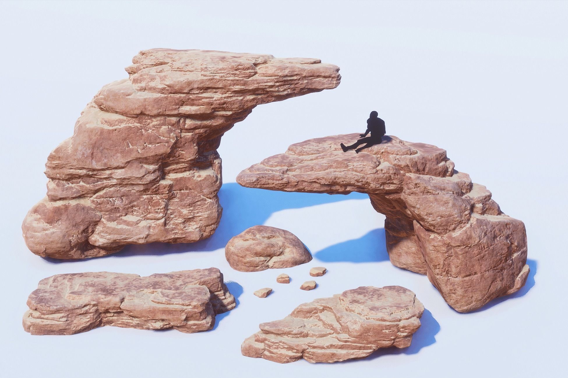 Desert Rocks and Cliffs UNITY Low-poly 3D model_11