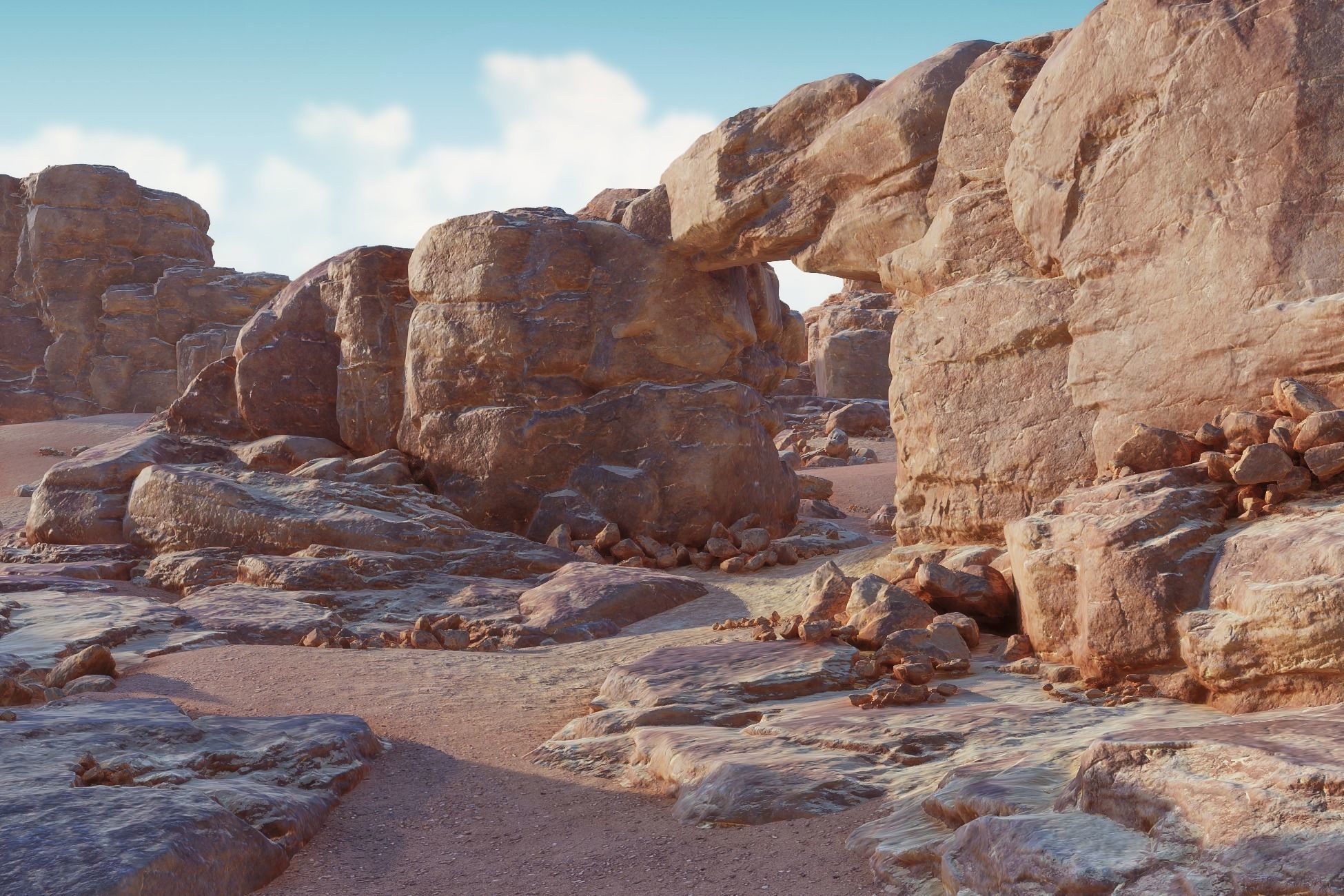 Desert Rocks and Cliffs UNITY Low-poly 3D model_5