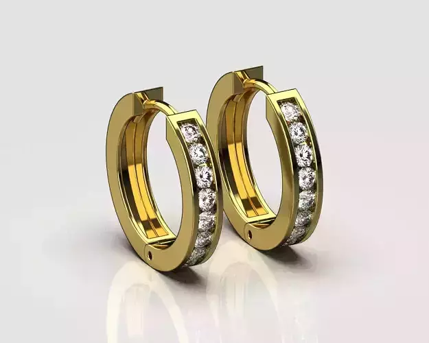 Diamond Hoop Earrings  011411