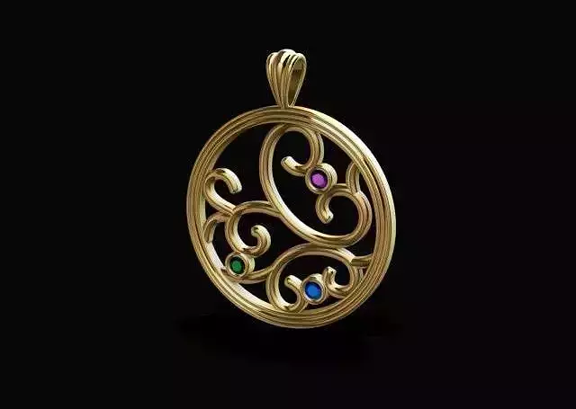 jali pendant bezel set 