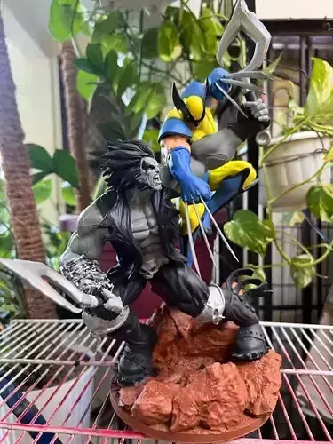 x2 Download Wolverine Vs lobo STL 3d printing collectibles 3D print model