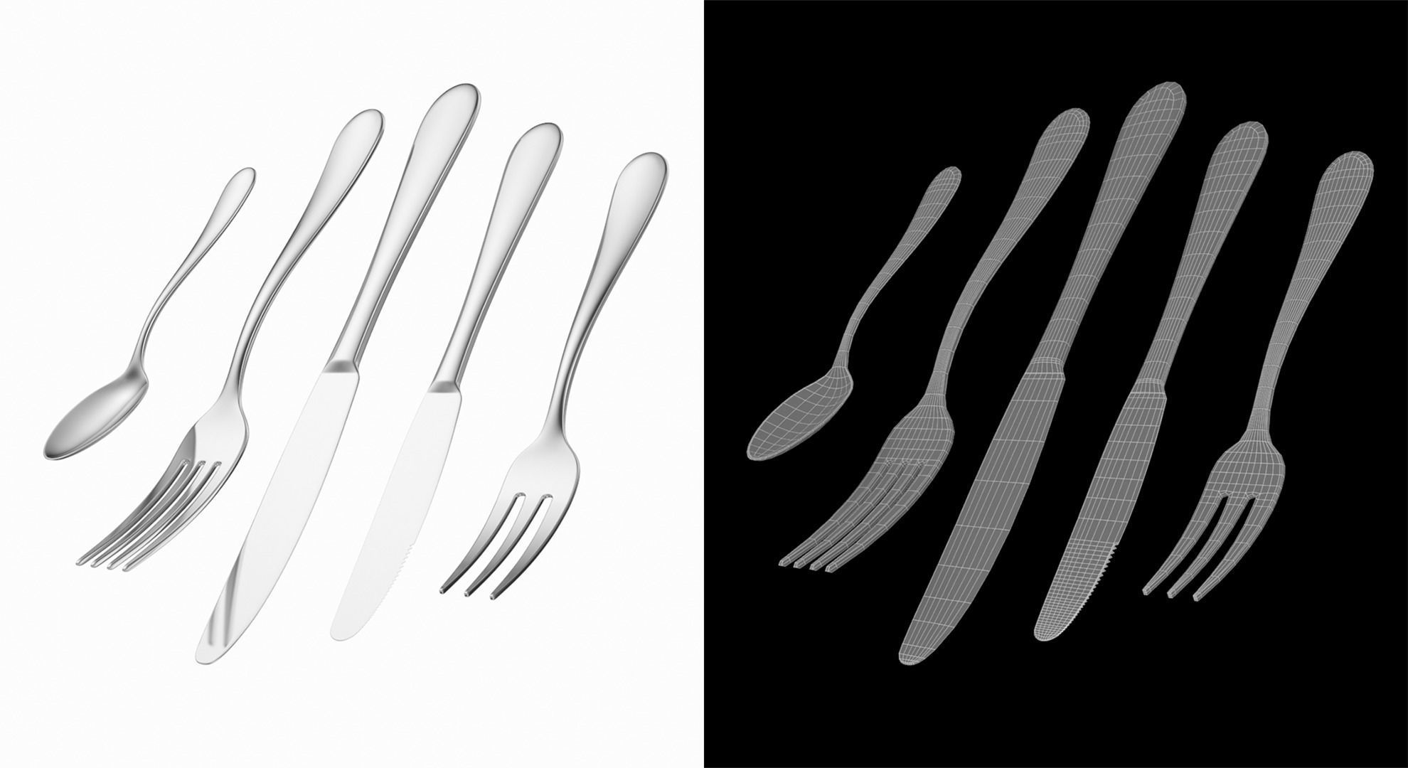 Generic Cutlery 5 Pieces COLLECTION 3D model_10