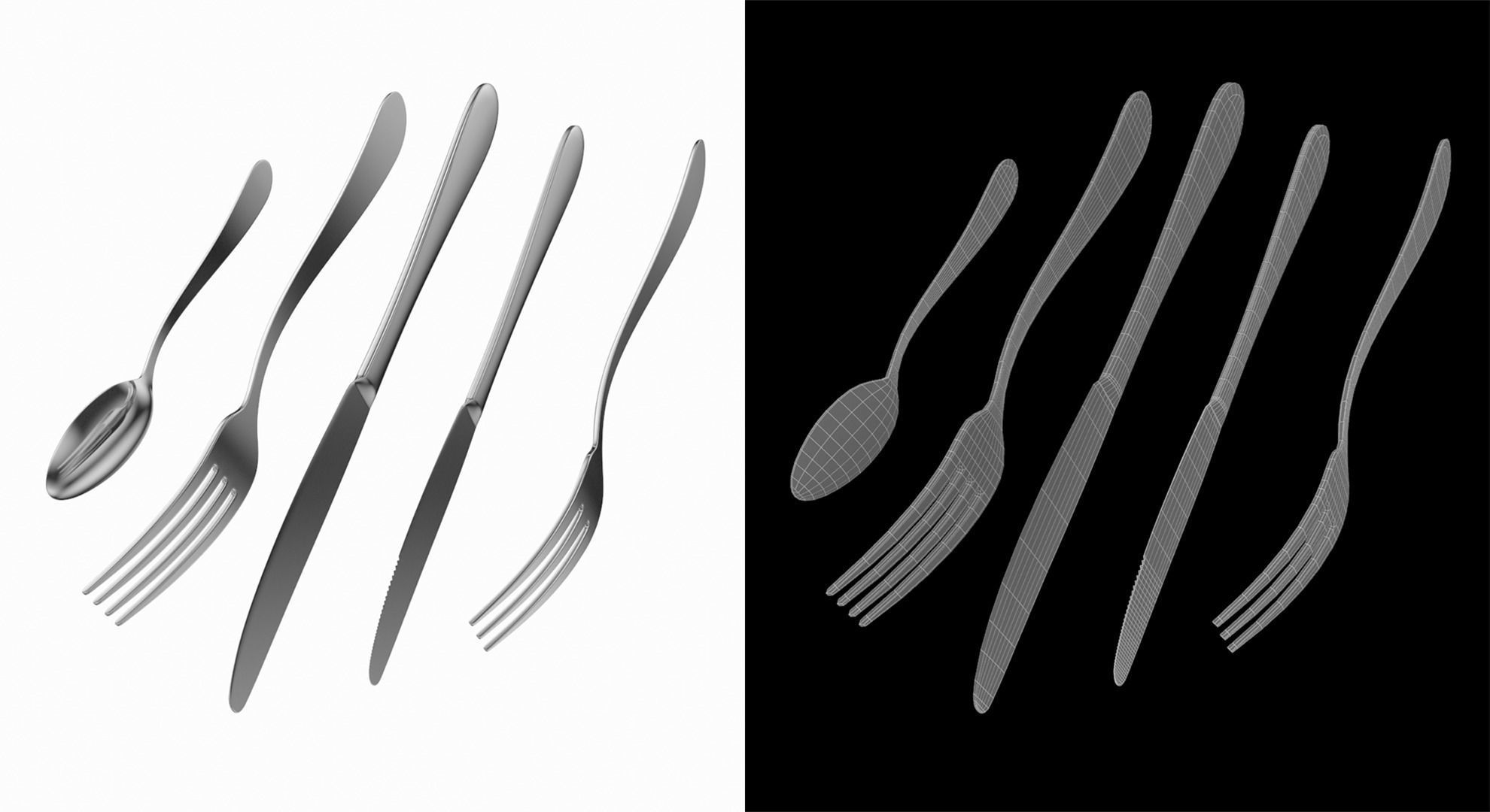 Generic Cutlery 5 Pieces COLLECTION 3D model_8