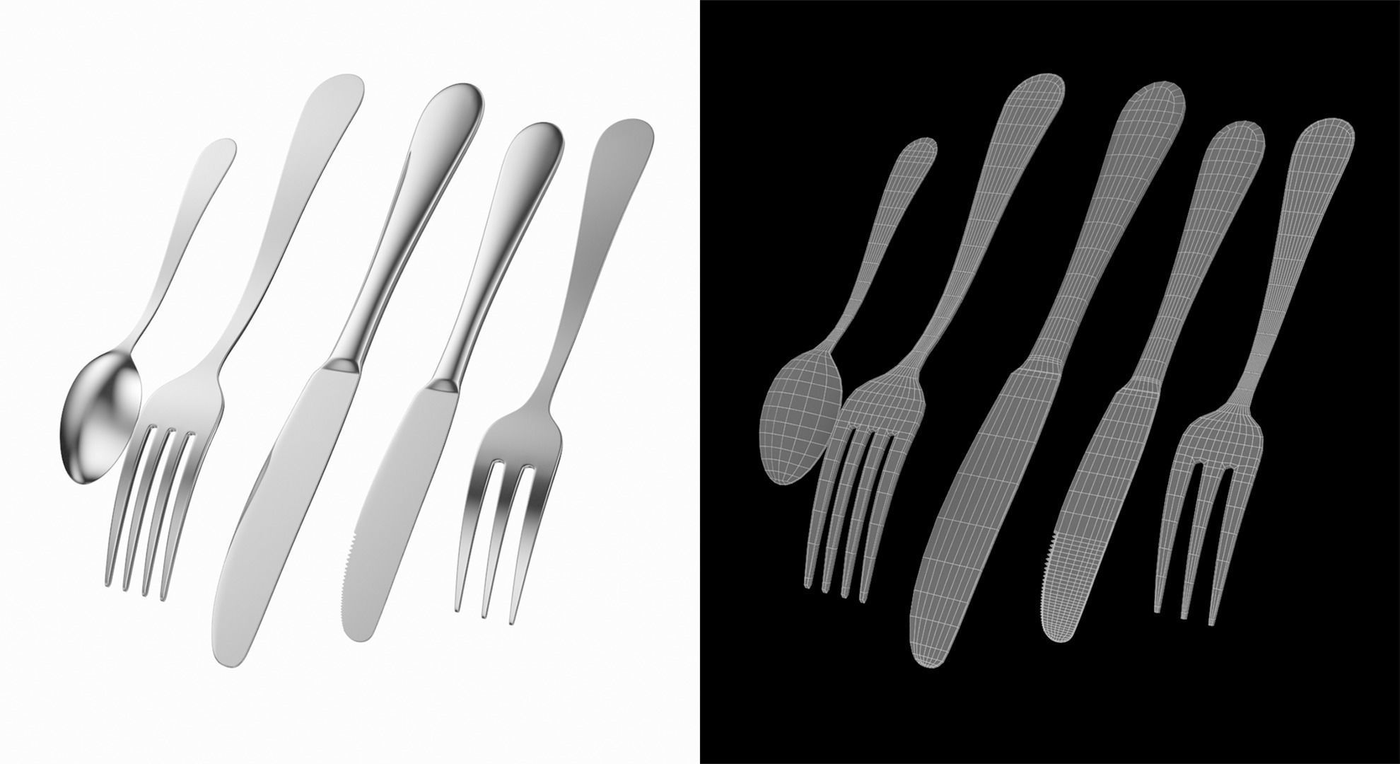 Generic Cutlery 5 Pieces COLLECTION 3D model_6