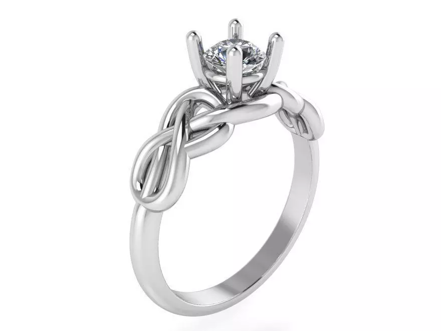 Round Diamond Twisted Ring 4027 3D print model