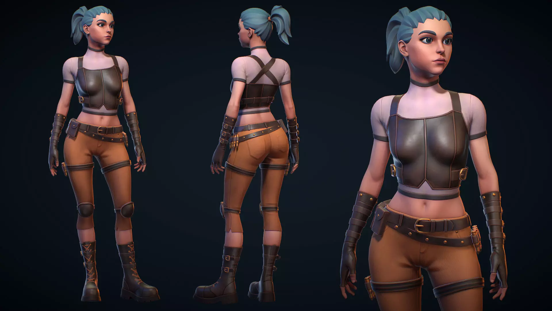 Juli 3D Character Low-poly 3D model