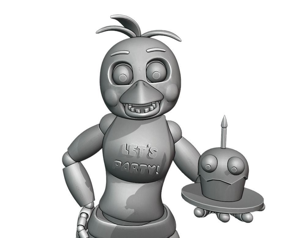 Toy chicka 3D print model_4